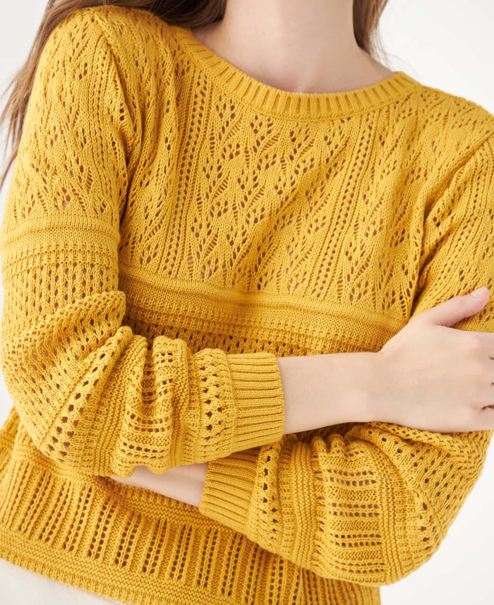 Buzo tejido cuello redondo para mujer - Amarillo 34_461F101_AMA171047_3