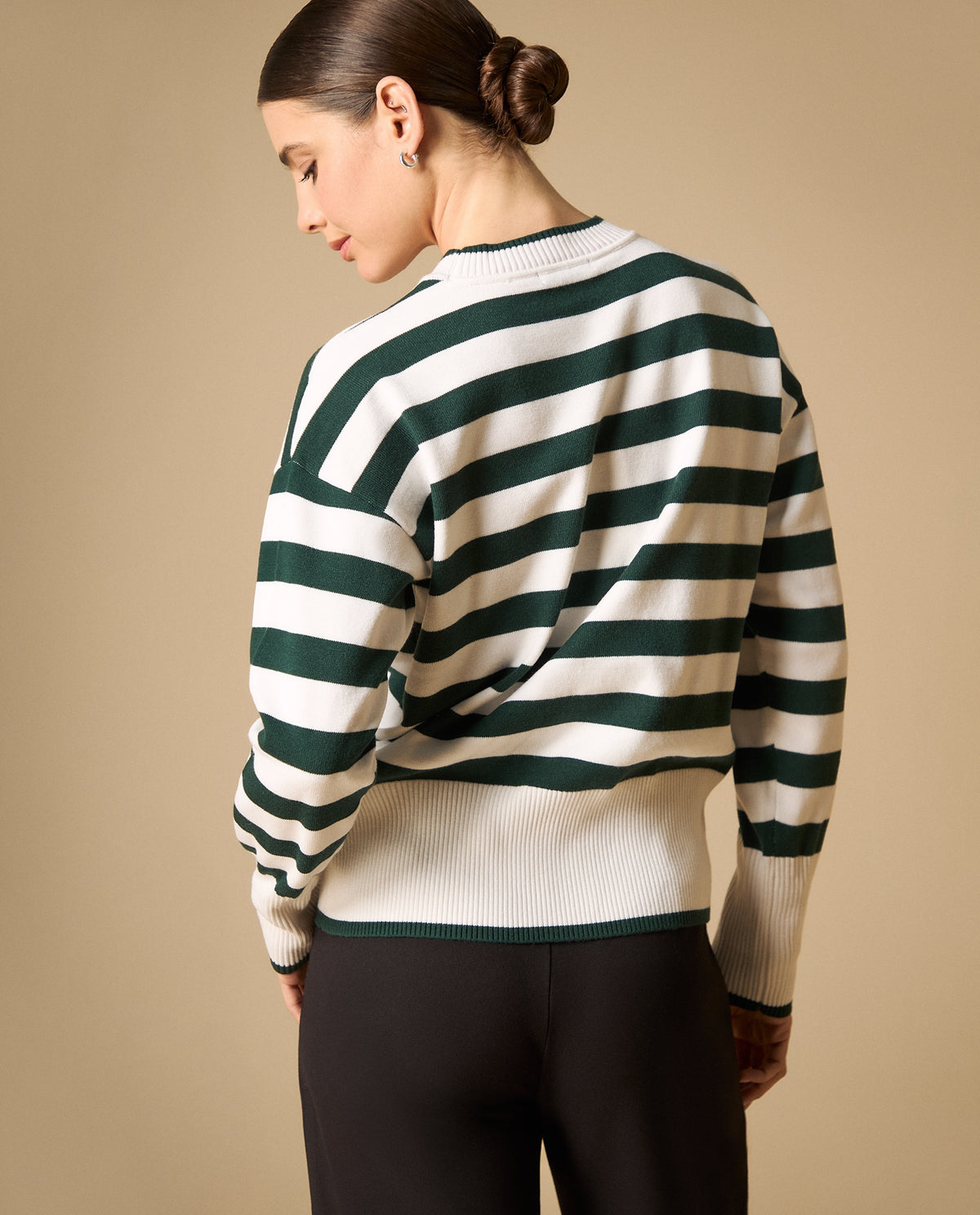 Suéter tejido con rayas horizontales para mujer - Crudo 34_461H200_CRU144500_4