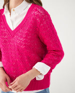 Suéter con cuello en V para mujer - Rosa 34_462F101_ROS162126_3