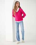 Suéter con cuello en V para mujer - Rosa 34_462F101_ROS162126_6