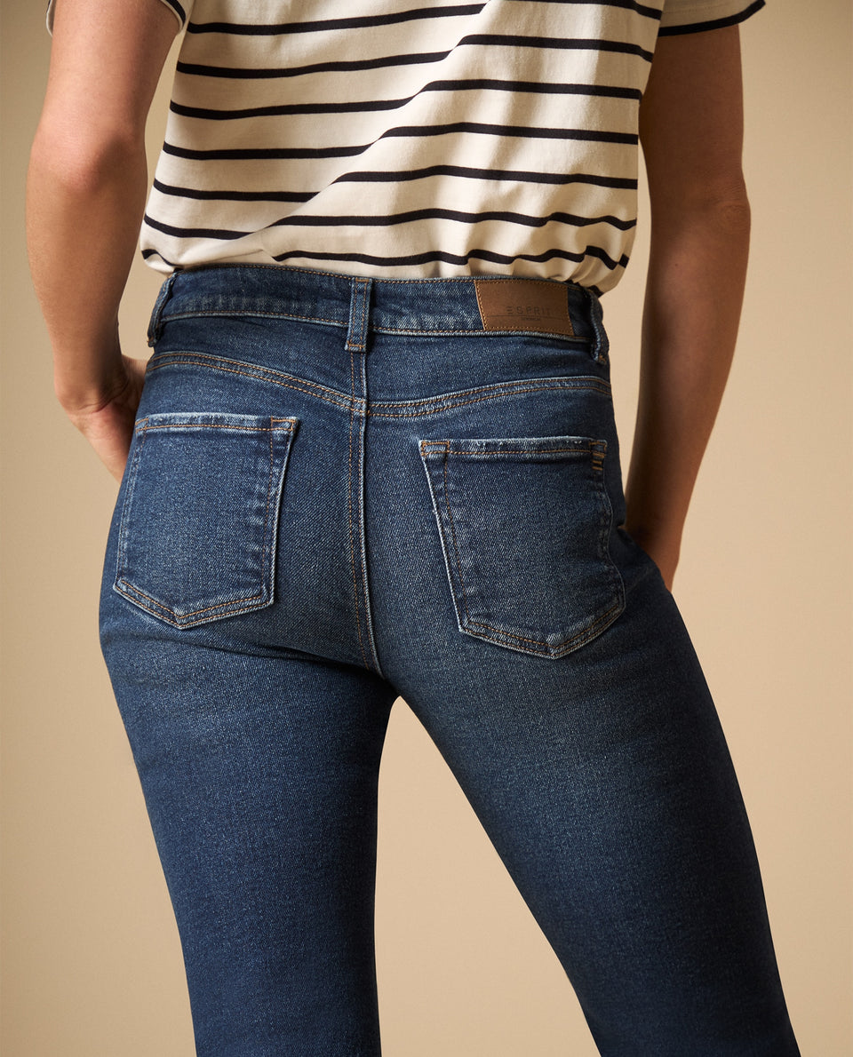 Jean recto tiro medio cinco bolsillos para mujer - Azul 34_471H000_AZU193933_6