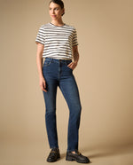 Jean recto tiro medio cinco bolsillos para mujer - Azul 34_471H000_AZU193933_7