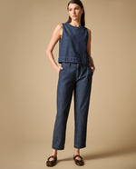 Conjunto denim sin mangas de dos piezas para mujer - Azul 34_471H001_AZU193933_0
