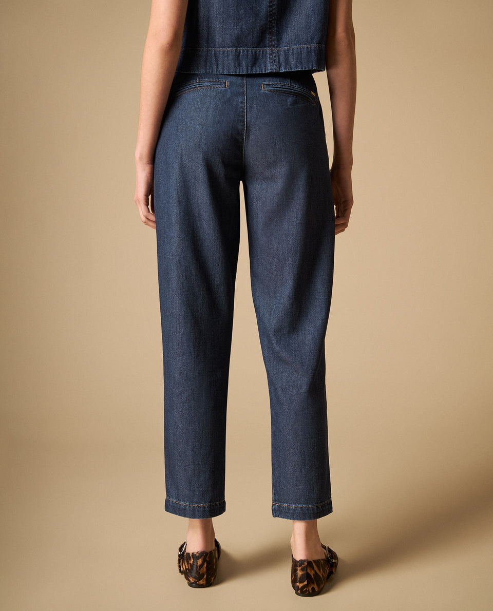 Conjunto denim sin mangas de dos piezas para mujer - Azul 34_471H001_AZU193933_5