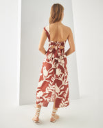 Vestido midi estampado para mujer - Café 34_491F011_CAF191435_4