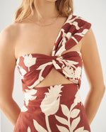 Vestido midi estampado para mujer - Café 34_491F011_CAF191435_5