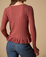 Camiseta tejida con cordones frontales y detalles de volantes - Rosa 34_601H200_ROS161626_6