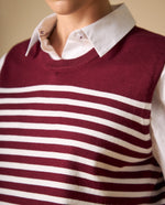 Camiseta tejida sin mangas con rayas horizontales - Rojo 34_601H205_ROJ191617_3