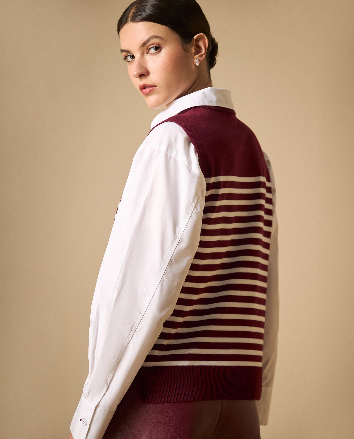 Camiseta tejida sin mangas con rayas horizontales - Rojo 34_601H205_ROJ191617_4