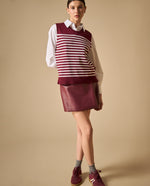 Camiseta tejida sin mangas con rayas horizontales - Rojo 34_601H205_ROJ191617_5