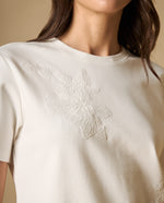 Camiseta manga corta con bordados florales para mujer - Crudo 34_601H216_CRU110604_3