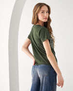 Camiseta con bordado en frente para mujer - Verde 34_602F006_VER185338_3