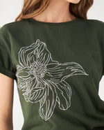 Camiseta con bordado en frente para mujer - Verde 34_602F006_VER185338_4