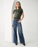 Camiseta con bordado en frente para mujer - Verde 34_602F006_VER185338_5