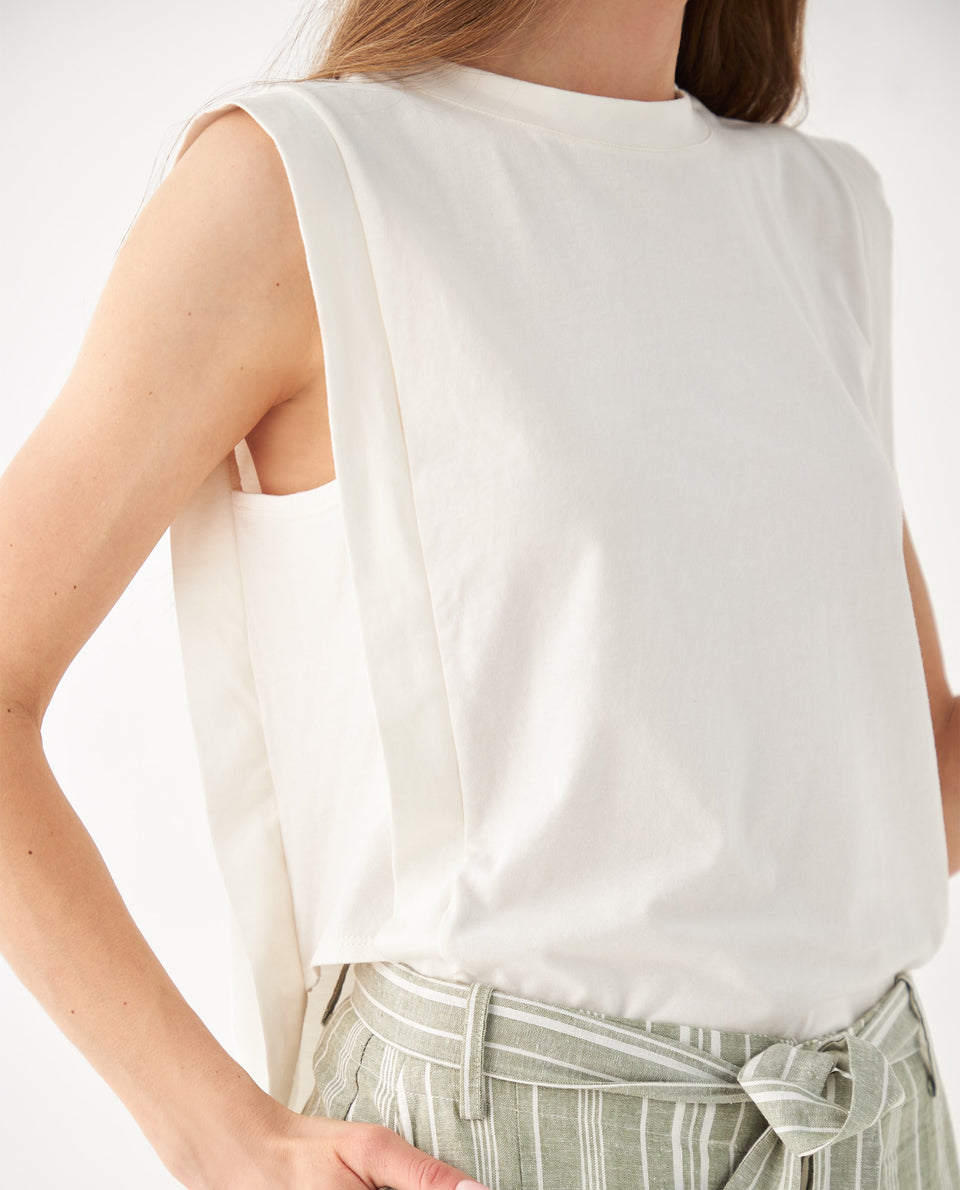 Camiseta manga sisa para mujer - Crudo 34_602F013_CRU110602_3