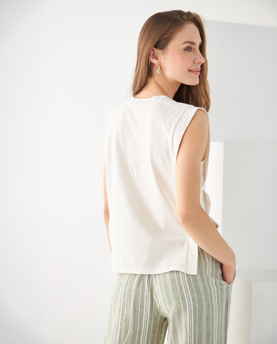 Camiseta manga sisa para mujer - Crudo 34_602F013_CRU110602_4