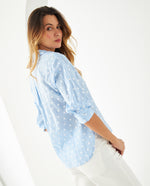 Camisa con detalles bordados para mujer - Azul 34_611F044_AZU153920_7