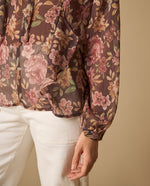 Camisa manga larga con estampado floral y cordones - Morado 34_611H001_MOR191619_4