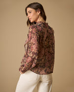 Camisa manga larga con estampado floral y cordones - Morado 34_611H001_MOR191619_5