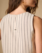 Blusa sin mangas con estampado de rayas verticales para mujer - Crudo 34_611H005_CRU130905_5