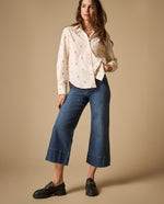Camisa clásica con motivos botánicos bordados para mujer - Crudo 34_611H010_CRU130905_7