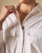 Camisa clásica con bolsillos frontales para mujer - Blanco 34_611H021_BLA114001_3
