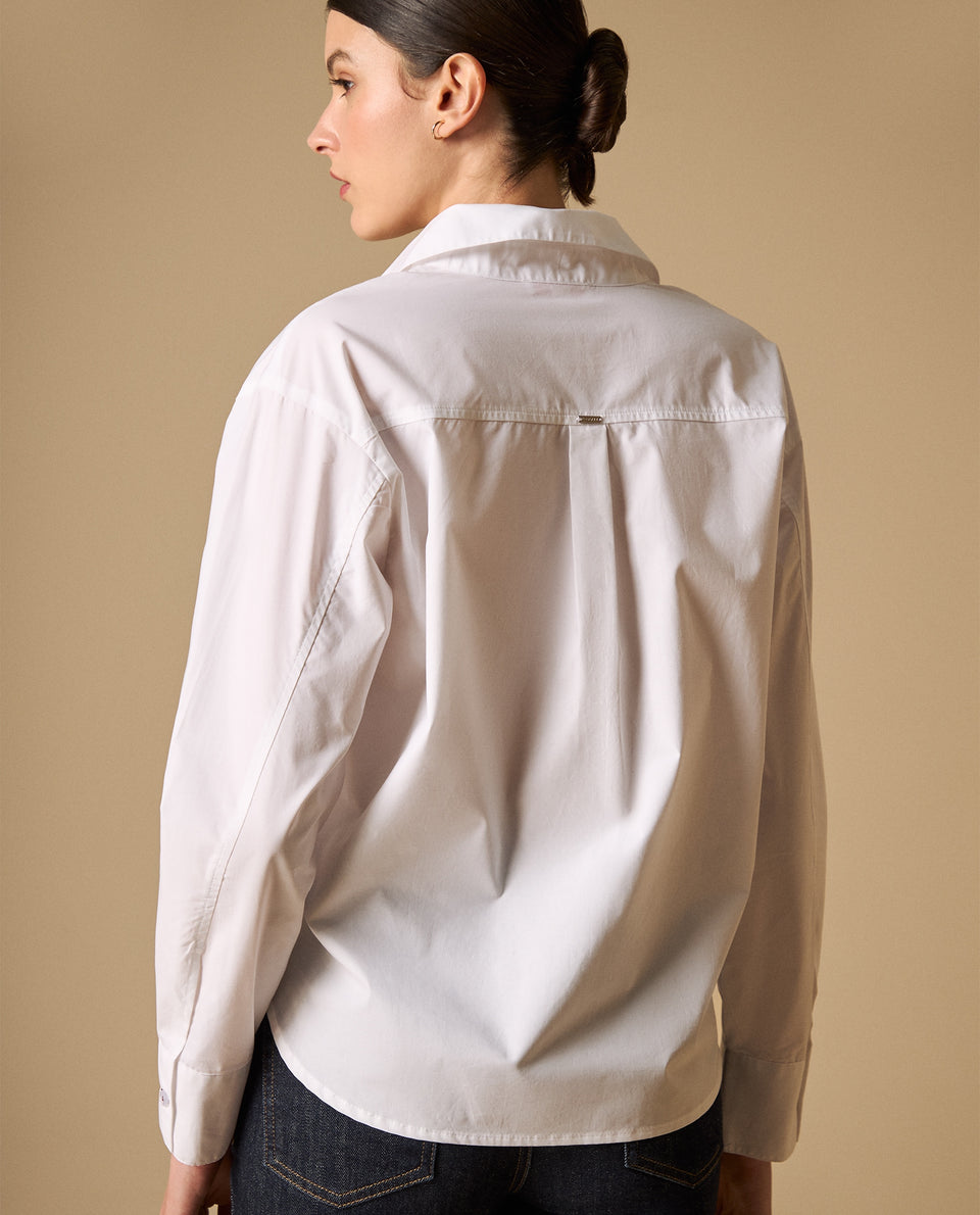 Camisa clásica con bolsillos frontales para mujer - Blanco 34_611H021_BLA114001_5