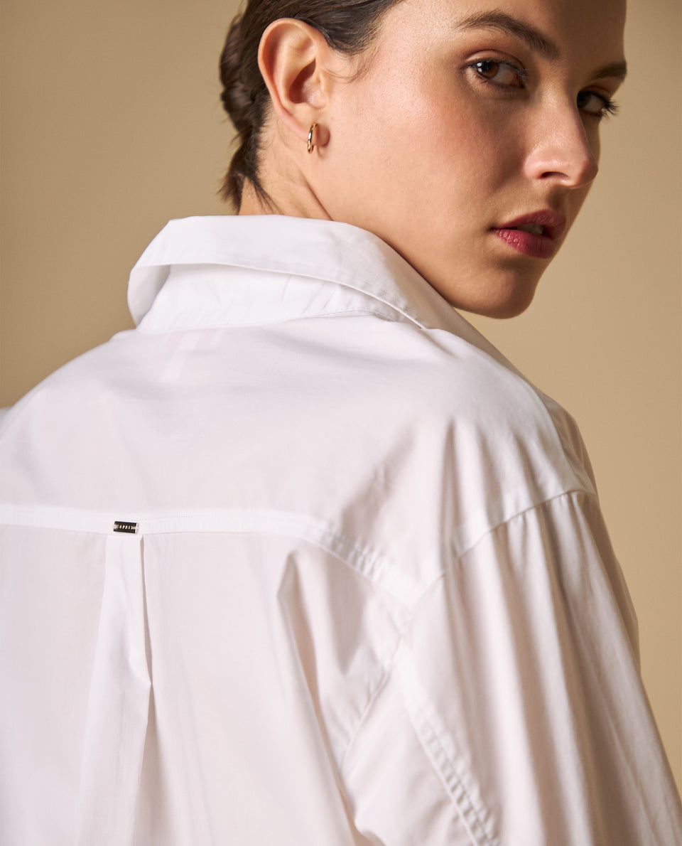 Camisa clásica con bolsillos frontales para mujer - Blanco 34_611H021_BLA114001_6