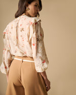 Camisa manga abullonada con estampado floral para mujer - Blanco 34_611H028_BLA114202_5