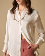 Camisa oversize con detalle de logo para mujer - Blanco 34_611H042_BLA114202_0