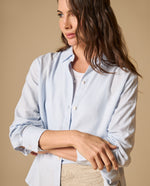 Camisa oversized manga larga para mujer - Azul 34_611H068_AZU133920_0