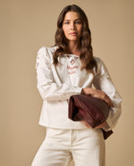 Camisa manga larga con bordados calados para mujer - Blanco 34_611H200_BLA110700_0