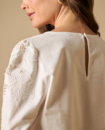 Camisa manga larga con bordados calados para mujer - Blanco 34_611H200_BLA110700_6