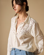 Camisa manga larga con bordados calados para mujer - Crudo 34_611H270_CRU110604_3