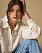Camisa manga larga con bordados calados para mujer - Crudo 34_611H270_CRU110604_5