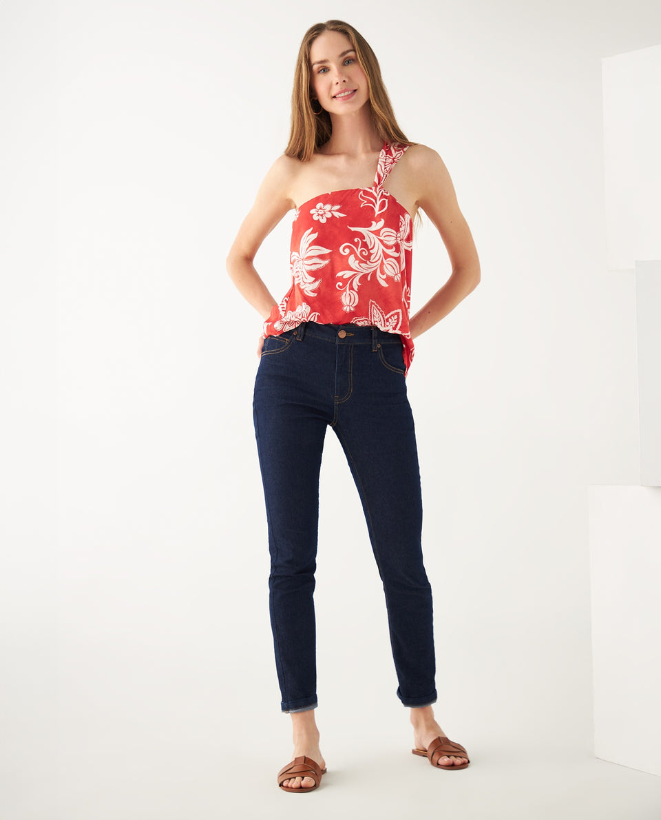 Camisa a una manga para mujer - Naranja 34_612F005_NAR181555_5