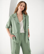Camisa tipo chaqueta para mujer - Verde 34_612F012_VER176323_0