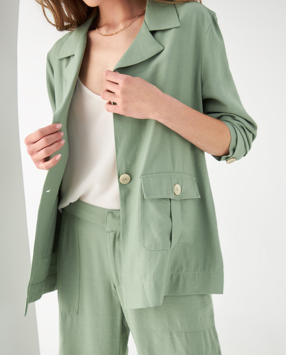 Camisa tipo chaqueta para mujer - Verde 34_612F012_VER176323_3