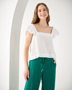 Camisa manga sisa con bolero para mujer - Blanco 34_612F026_BLA114001_0