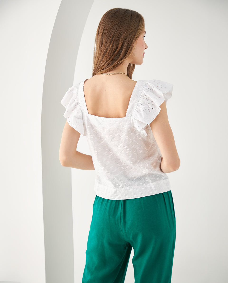 Camisa manga sisa con bolero para mujer - Blanco 34_612F026_BLA114001_4