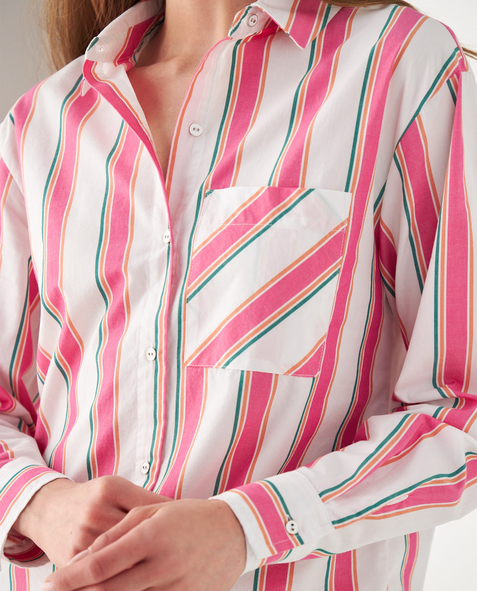 Camisa con diseño a rayas para mujer - Blanco 34_612F028_BLA114001_3