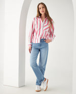 Camisa con diseño a rayas para mujer - Blanco 34_612F028_BLA114001_6