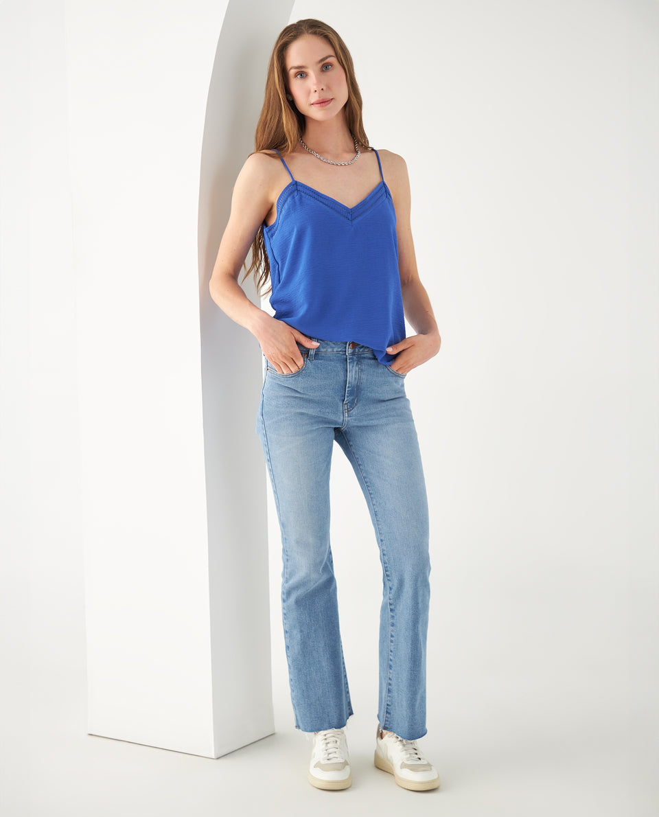Camisa con escote en V para mujer - Azul 34_612F036_AZU184051_5