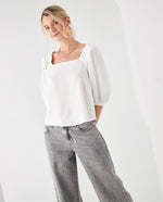 Camisa manga 3/4 para mujer - Blanco 34_612F038_BLA110601_0