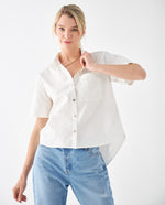 Camisa clásica de botones para mujer - Crudo 34_612F048_CRU110602_0