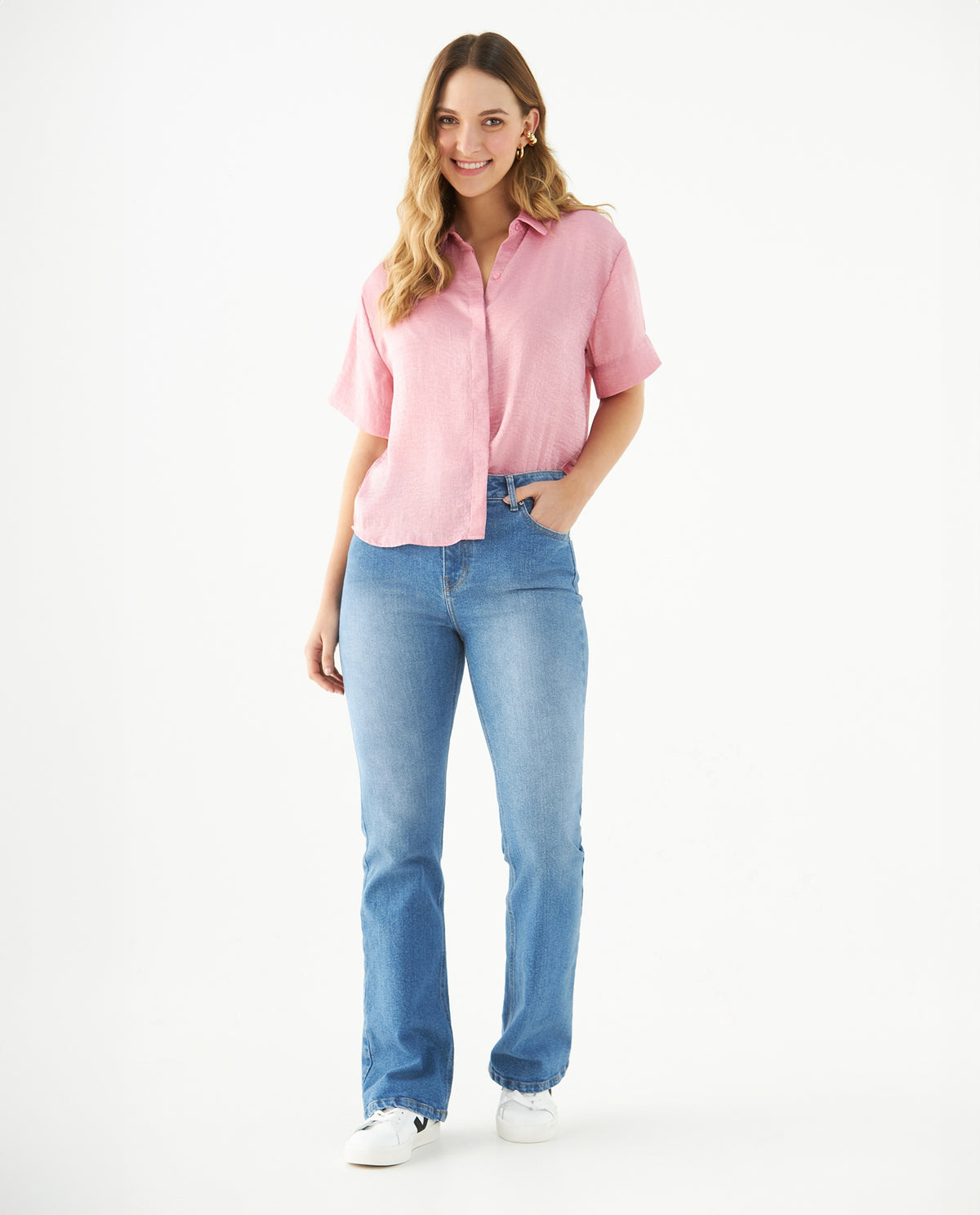 Camisa de manga corta para mujer - Rosa 34_615F002_ROS152210_0