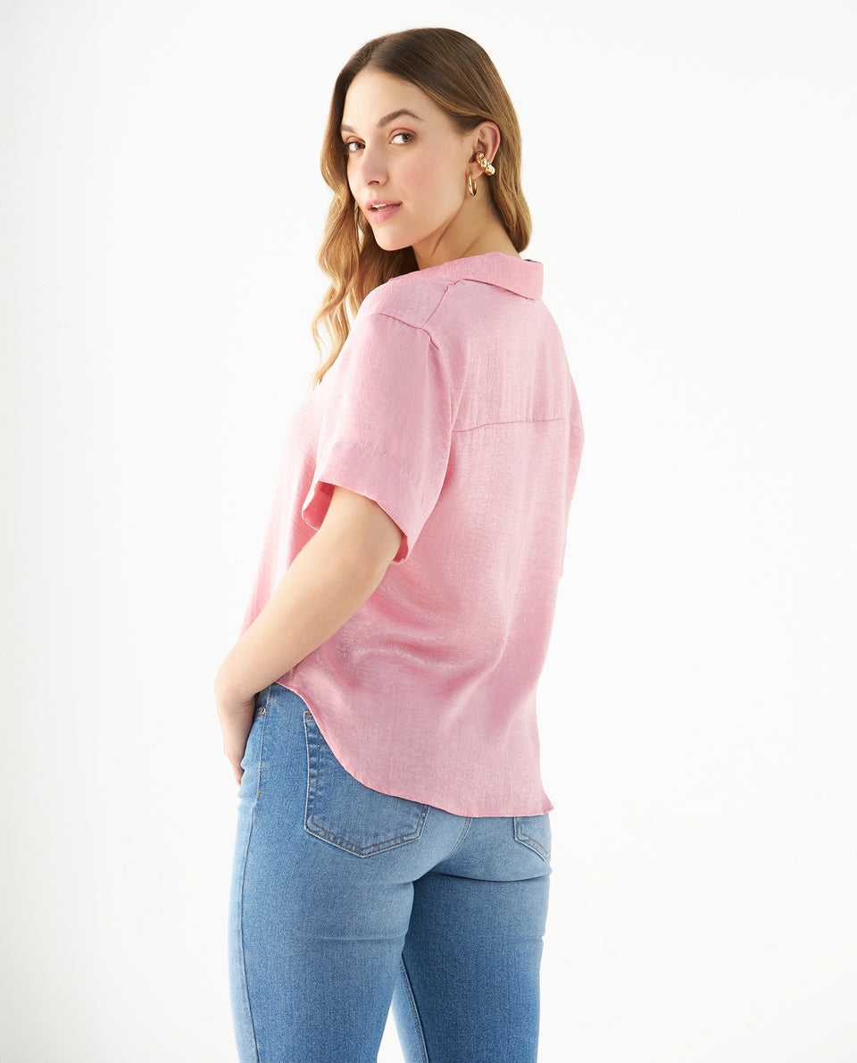 Camisa de manga corta para mujer - Rosa 34_615F002_ROS152210_7
