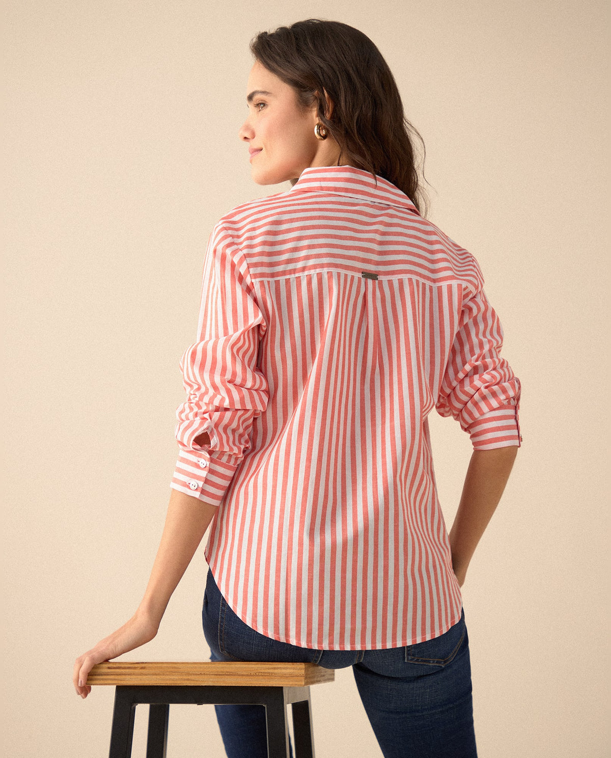Camisa con diseño a rayas para mujer - Naranja 34_615F036_NAR171544_4