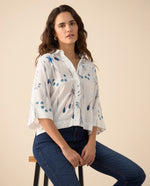 Camisa manga 3/4 para mujer - Azul 34_615F041_AZU194120_6