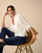 Camisa manga 3/4 para mujer - Crudo 34_615F041_CRU111001_5
